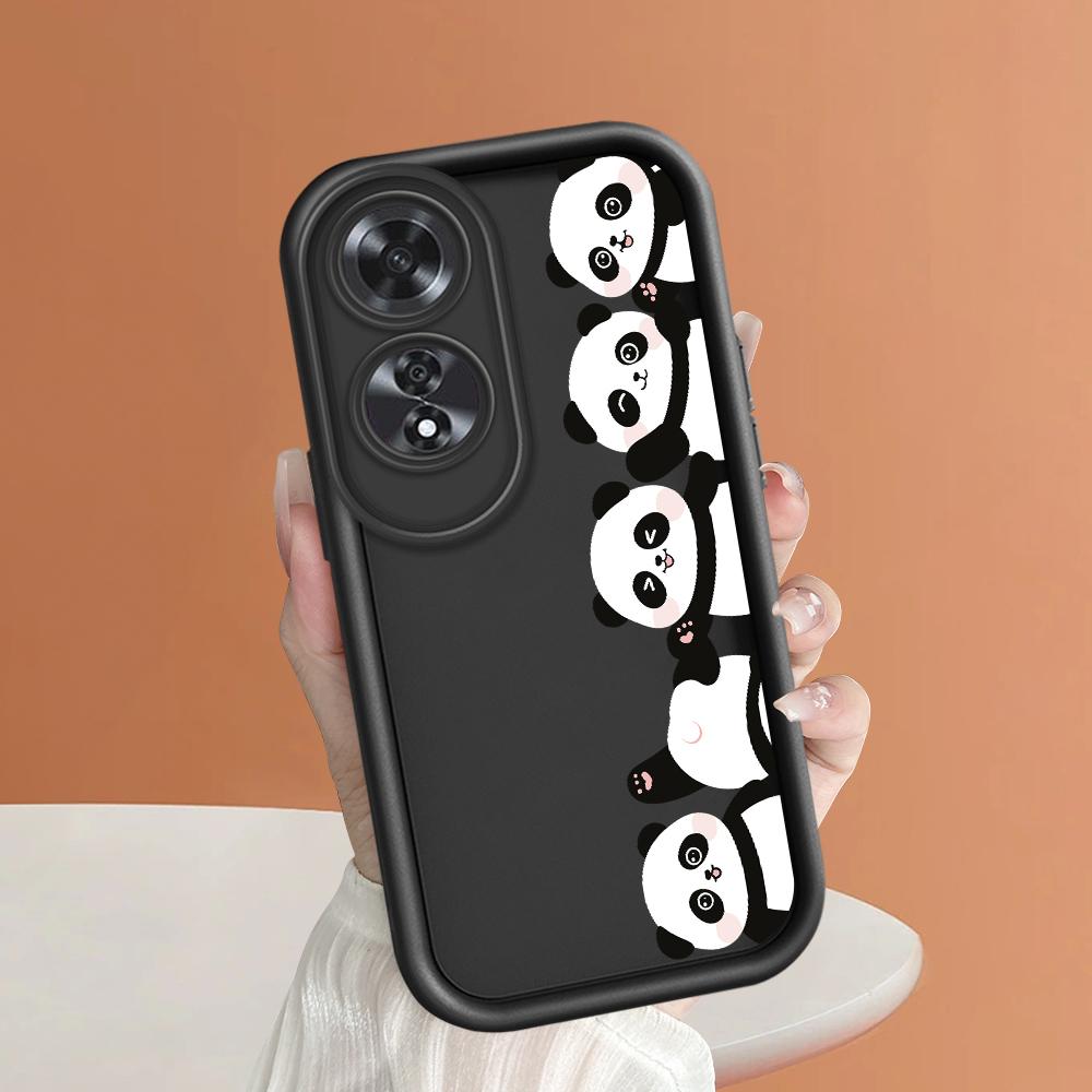 Для Realme 11 11x 12x 12 Pro C21 C30 C33 C35 C65 OPPO A18 A38 A60 A96 Reno 10 11 12 Pro мультяшный милый панда полная защита камеры мягкий чехол