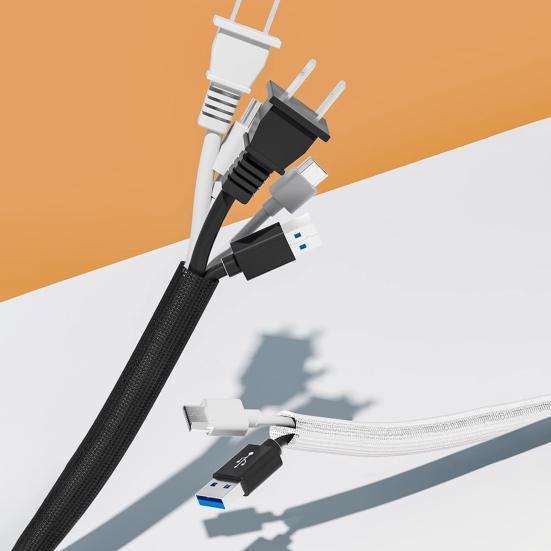 Yousheng 2M плетеный кабельный рукав расширяемый телевизионный компьютерный кабель питания управление самообматывающийся разделенный проводной жгут трубка защитная обертка шнура