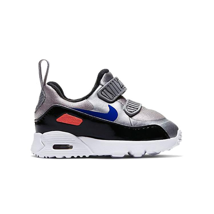 Nike Air Max Tiny 90 Слипоны Амортизация Низкие Кроссовки для Бега Металлический Серебристый Младенцы и Малыши 881924-017