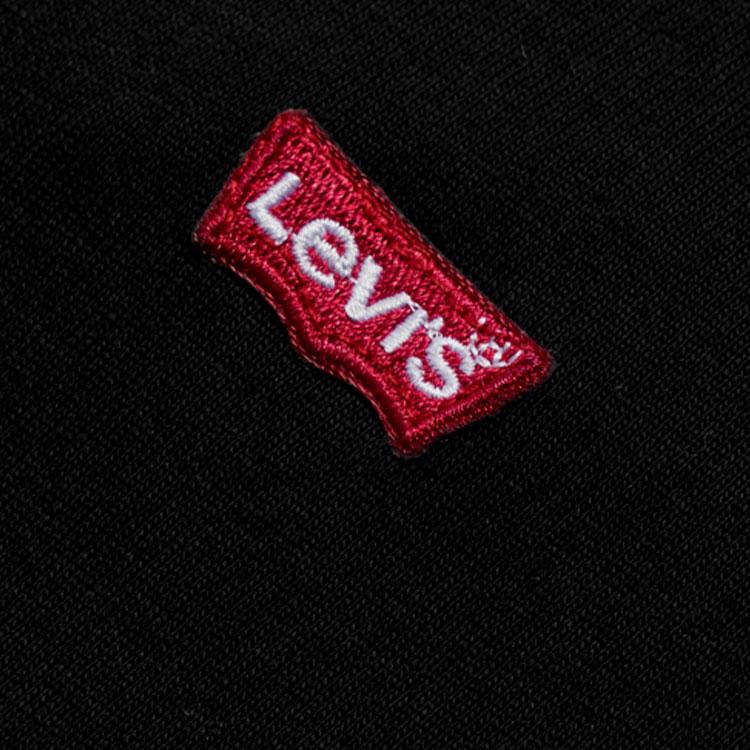 Женская однотонная футболка с круглым вырезом и логотипом Levis, черные 39185-0008