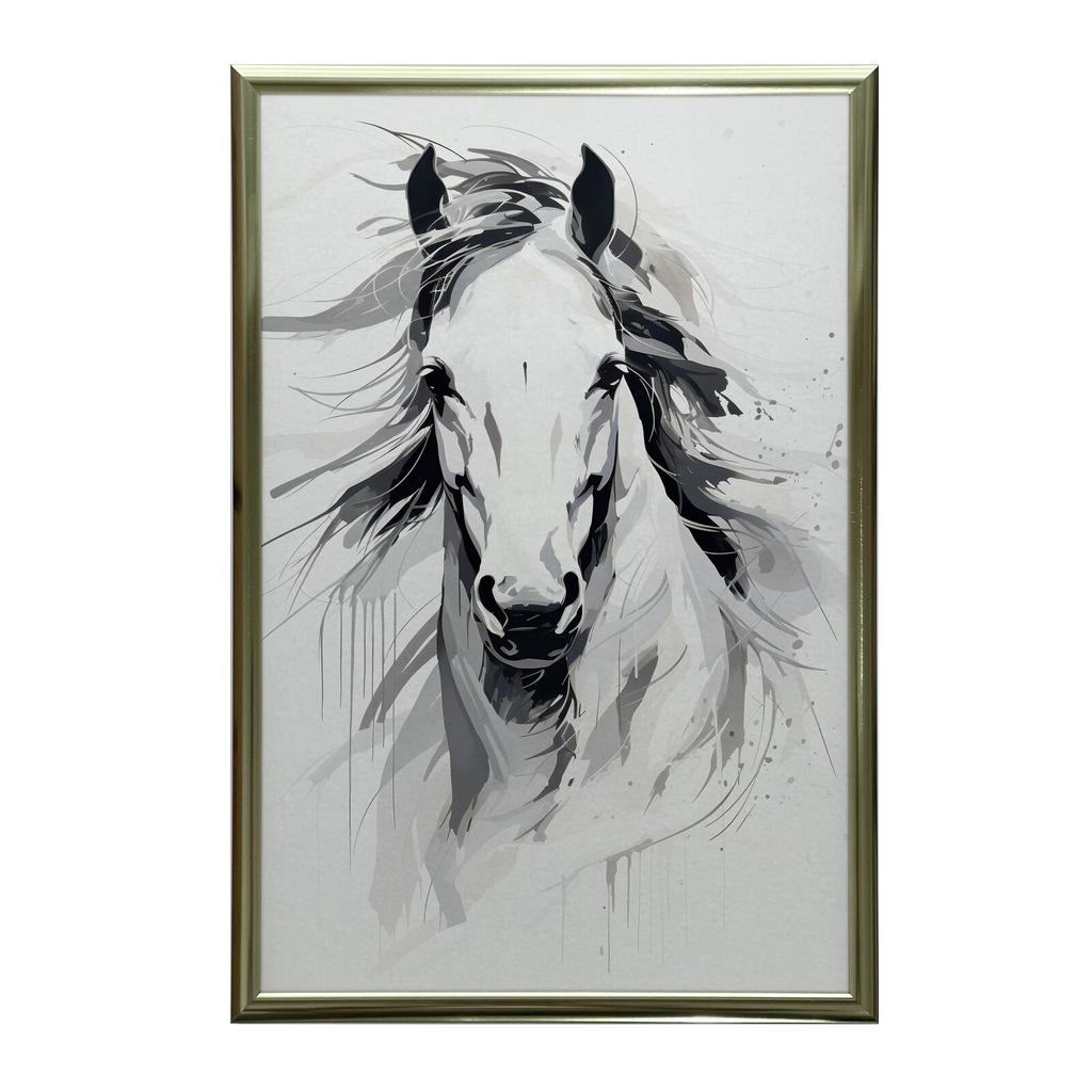 Subtle Elegance of the Horse Subtle Elegance of the Horse, 30X40 Cm, White Wooden Frame, 230 Gsm Matte Paper