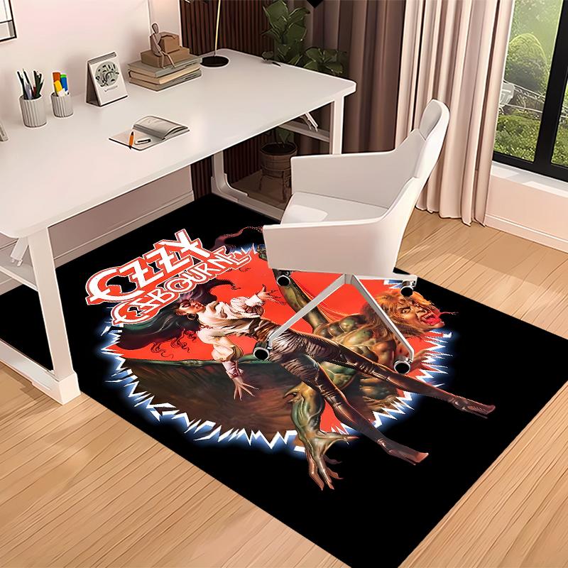 1pc Ozzy Madman1 Print Area Rug - Soft, Washable Non-Slip Indoor Mat for Office Chairs, Living Room, Home Office Decorative Rug