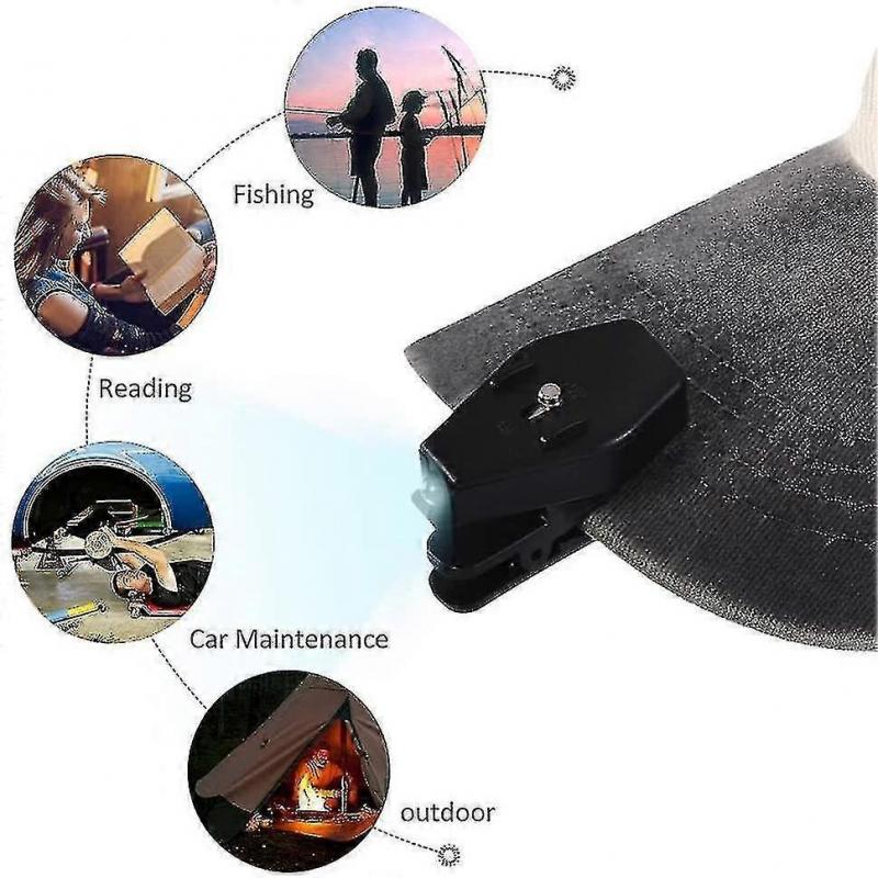 1 Pair Clip-on Glasses Flashlight Mini Led Flexible Adjustable Clip For Outdoor Fishing Camping Book