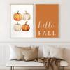 Orange Hello Autumn Poster Autumn Leaf Printing Fall Pumpkin Decoration Gift Poster Suitable for Room and Bedroom Decoration