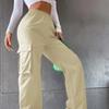Fashion Women Baggy Joggers Pants Casual Communte Female Chic Straight Cargo Pant Elastic High Waist Elegant Oversized Trousers
