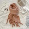 Luxury Cashmere Bright Solid Colors Women Scarf Winter Shawl and Wrap Bandana Pashmina Tassel Female Foulard Thick Blanket