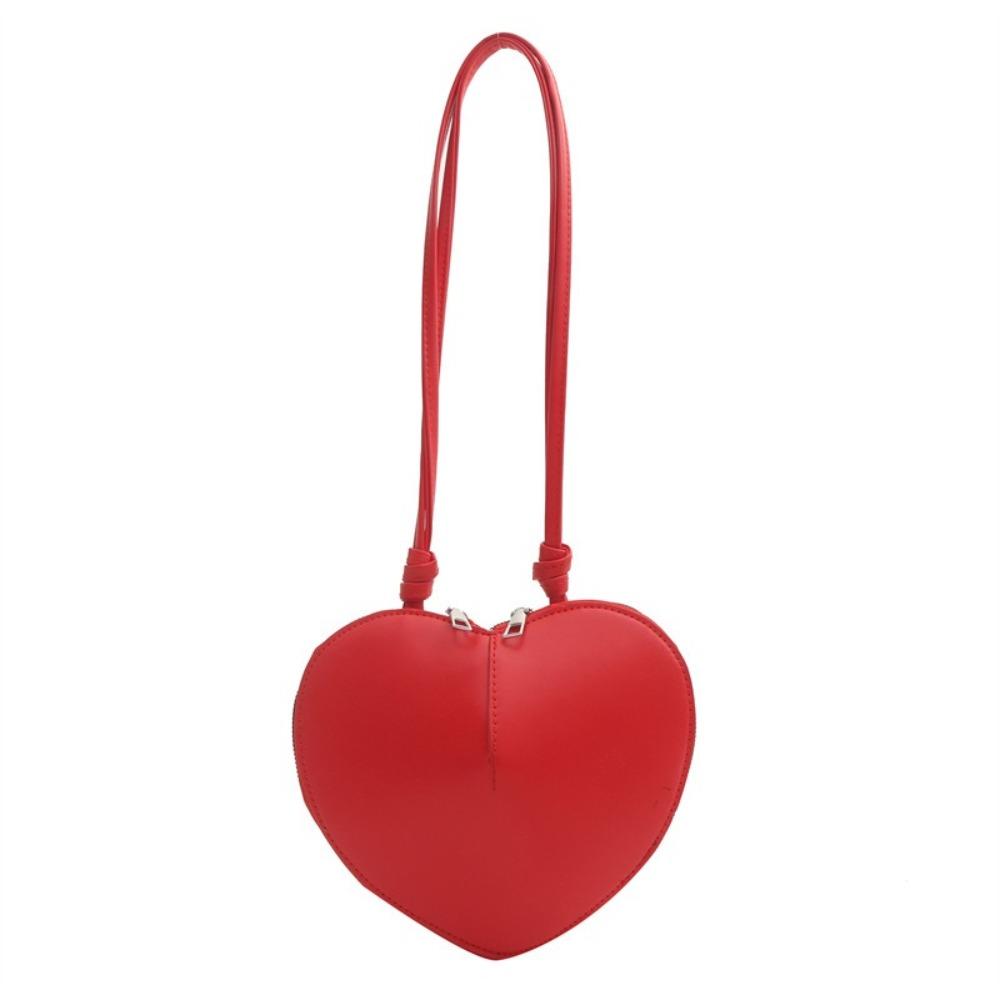 PU Leather Heart Bag Versatile Design Unique Design Single Shoulder Bag Multi-Functional Fashionable Style Crossbody Bag