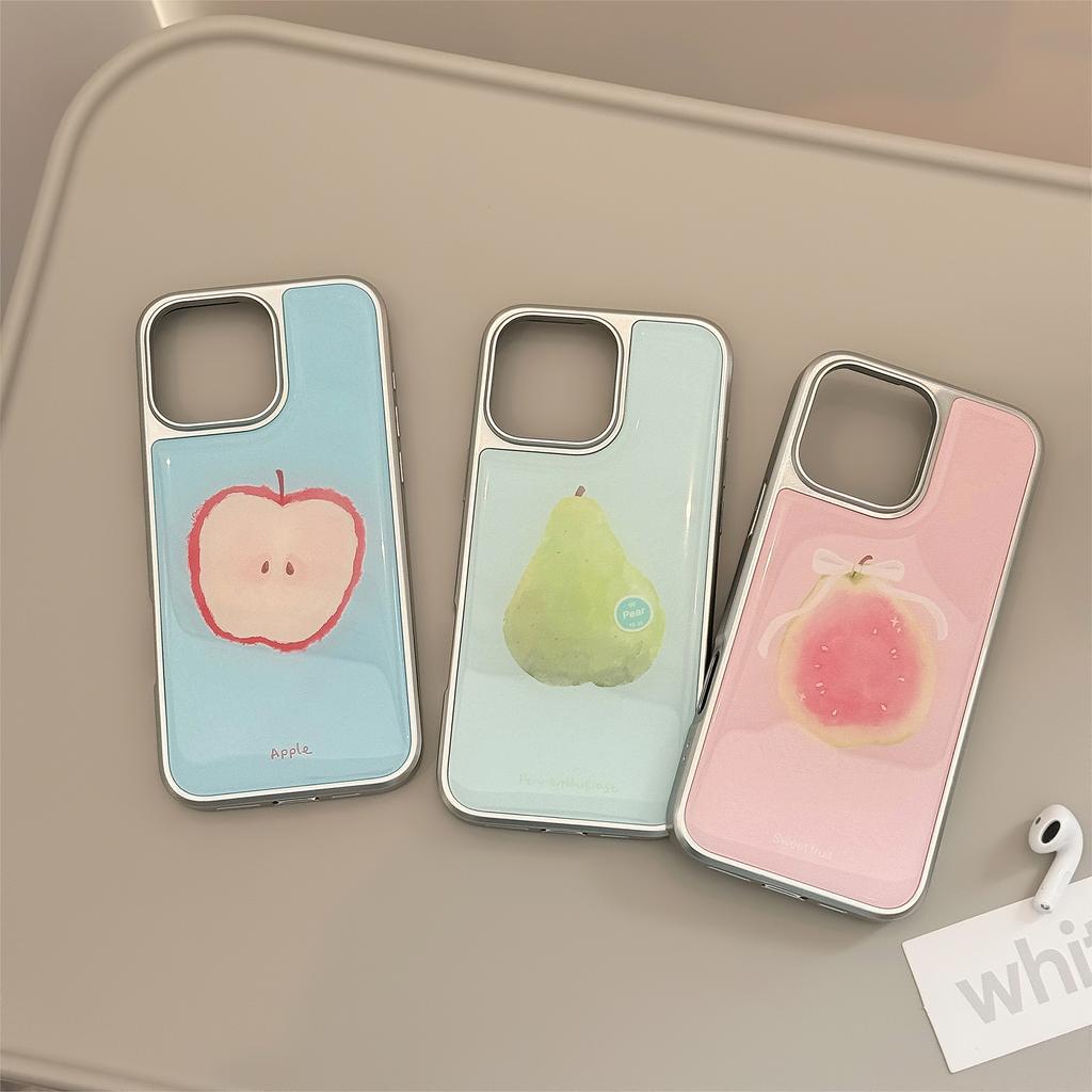 Ins Fruit for Apple 15pro Max Mobile Phone Case for IPhone16 Glue 13 Electroplating 14 Niche 17 for Huawei