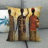 African Oil Painting Featuring Ethnic Digital Printing Short Plush Pillow Covers For Car Sofa Office Cushion Cover Home Goods