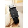 Women Rectangle Quartz Wristwatch Leather Strap Date & Minute Display Dress Daily Watch