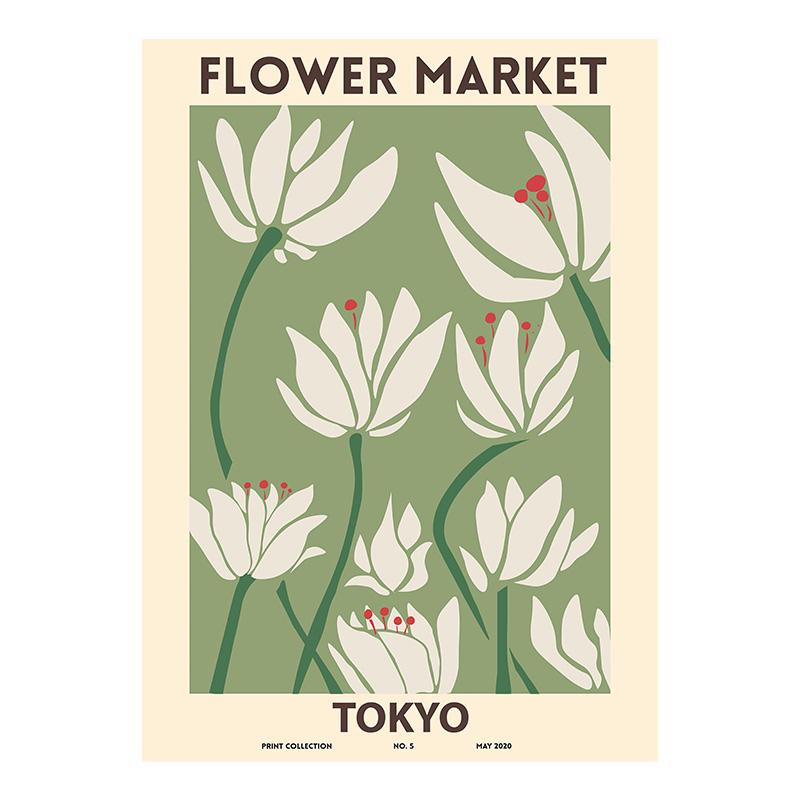 Абстрактная Цветочная Печать Плакатов Растение Настенное Искусство Париж Холст Картина Гостиная Домашнее Украшение