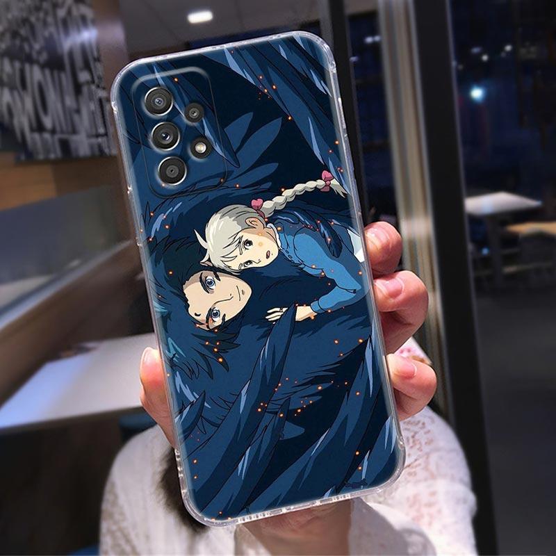 Прозрачный чехол для Samsung Galaxy A52 A51 A53 A72 A71 A73 A32 A31 A33 A22 A11, чехлы Хаяо Миядзаки, аниме «Ходячий замок Хаула»