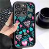Чехол Powder Blue с желобками в форме сердца для iPhone 14/15/16/17 Pro Max