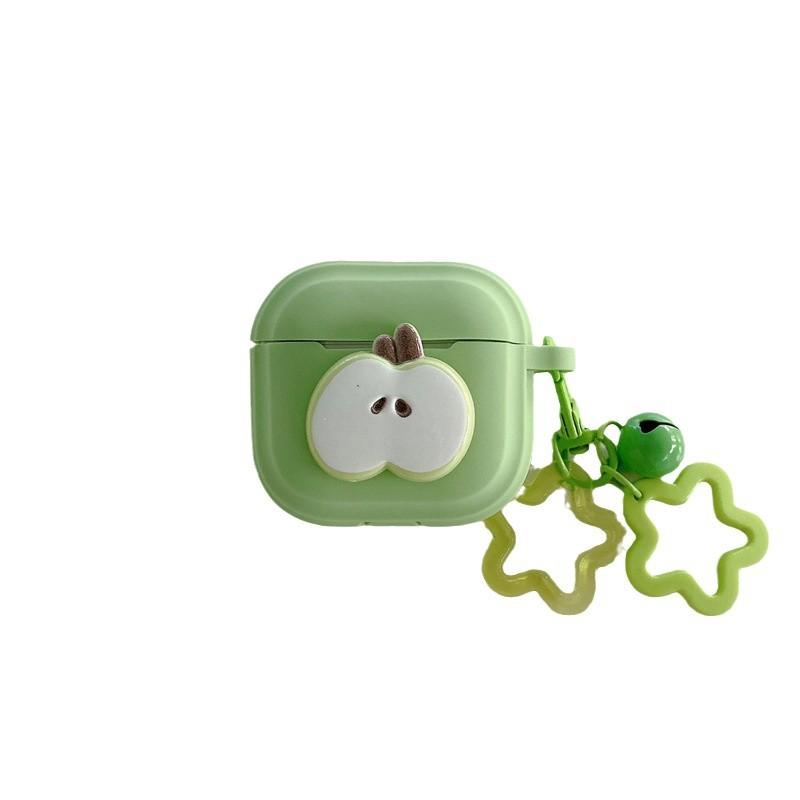 Matcha green three-dimensional apple for AirPods 1 generation protective case second generation 1 generation pro1 apple bluetooth headset case