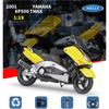 Масштаб 1/18 Welly 2001 YAMAHA XP500 TMAX Модель мотоцикла из сплава Литые под давлением металлические игрушечные транспортные средства Модель мотоцикла Высокая имитация Коллекция Детские подарки