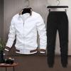 Men Suit Casual Fashion Breathable Jacket Sportwear Pants Winter Autumn Coat Boy Jogger for Home School Outdoor Sports