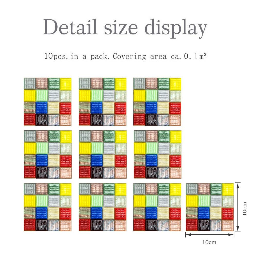 30/10 шт., гель-наклейки для кухни, ванной комнаты, самоклеящиеся мозаичные наклейки, креативные стеклянные кирпичные обои