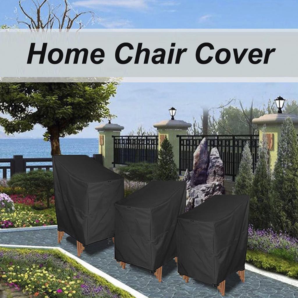 Stackable Patio Chair Cover Waterproof 210D Oxford Cloth Garden Chair Cover Dustproof Anti-UV Outdoor Furniture Protector