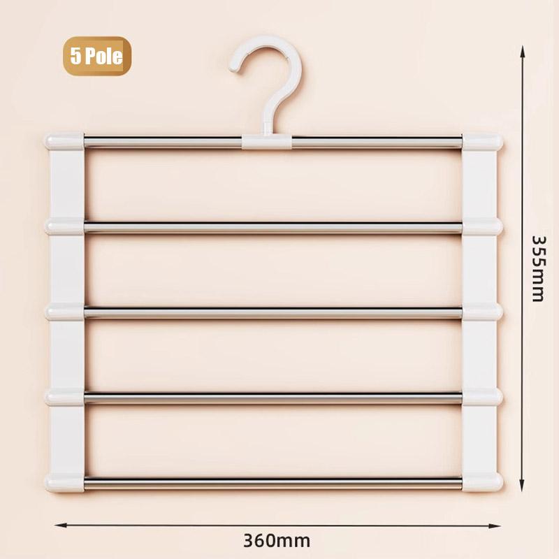 Компактная складная вешалка для брюк, многослойный пластиковый органайзер для джинсов, стержни из нержавеющей стали для узких брюк и повседневной одежды