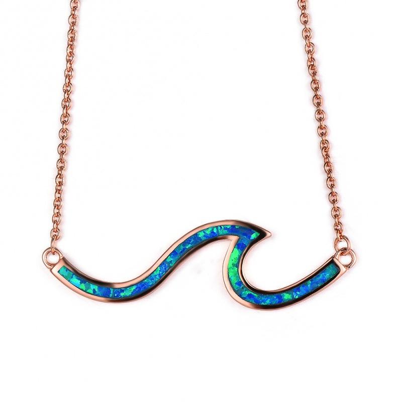 wih women's wave necklace exquisite necklace simple personality necklace