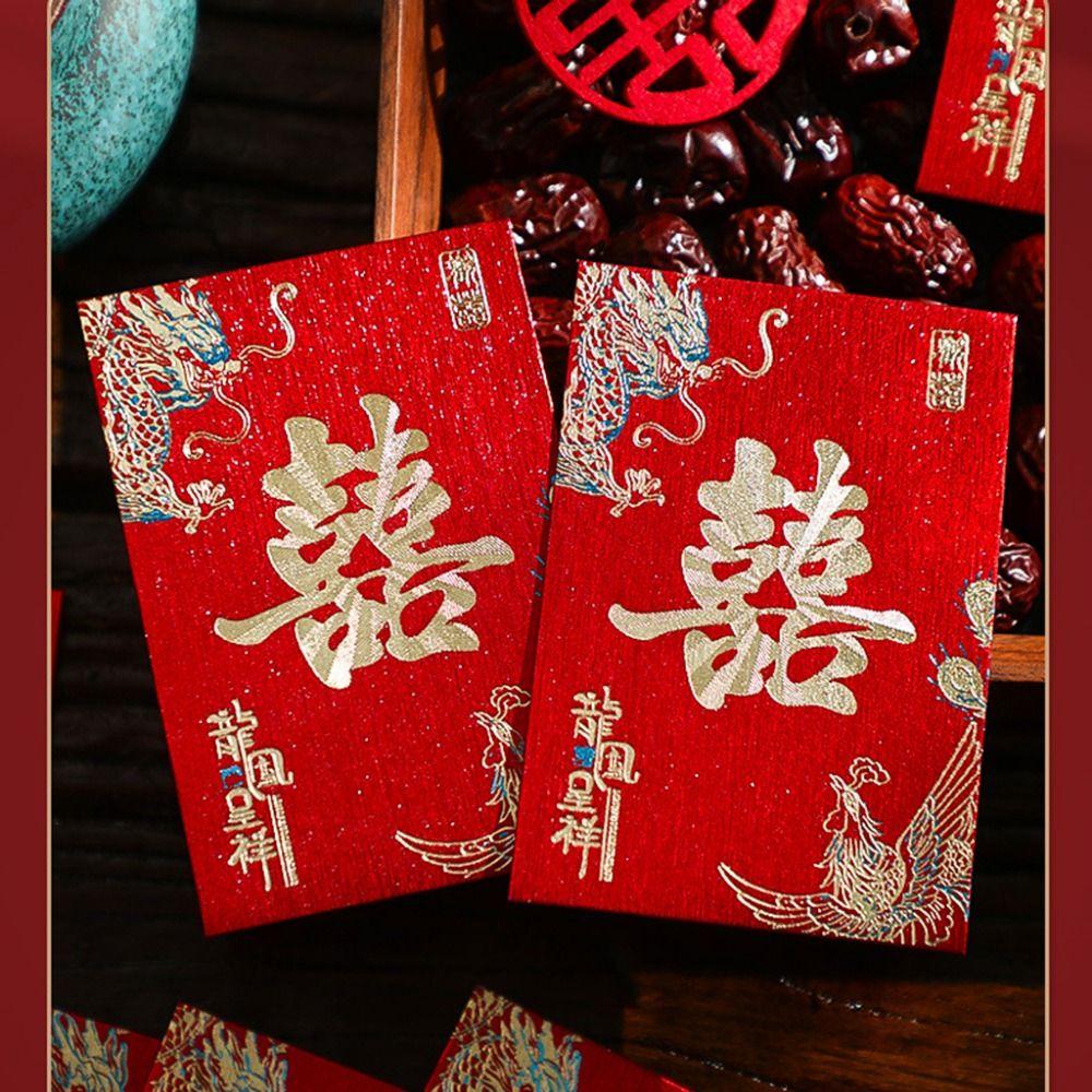 80Pcs Good Luck Blessing Multiple Patterns Hongbao Mini Red Money Pocket Traditional Sturdy Luck Money Bag Chinese New Year