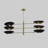 Stilnovo‑Style 6‑Arm Sputnik Ceiling Pendant – Matte Black Cone Shades Modern Chandelier Fixture