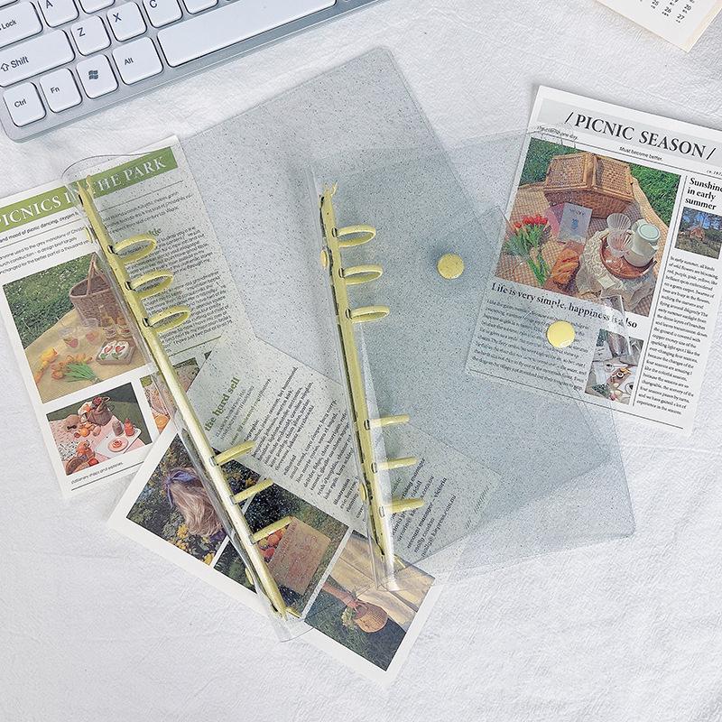 Прозрачный альбом с отрывными листами из ПВХ в корейском стиле формата А5/А6 и дневник ученика с 6 отверстиями