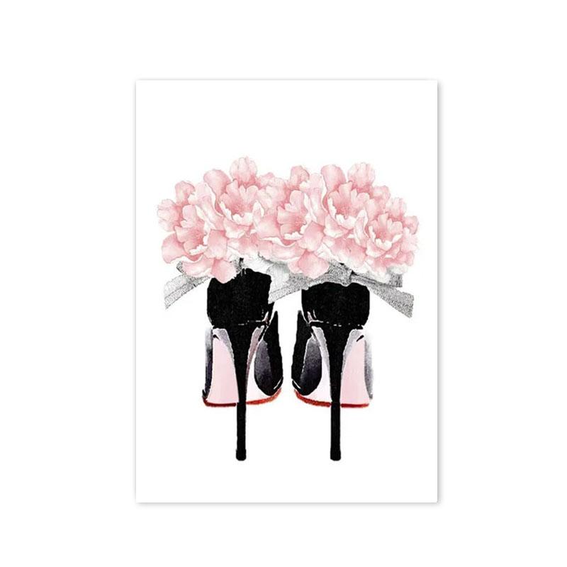 Современный парфюм, инструмент для макияжа на высоком каблуке, настенный художественный постер и принт, холст, картины для салона красоты, украшение дома