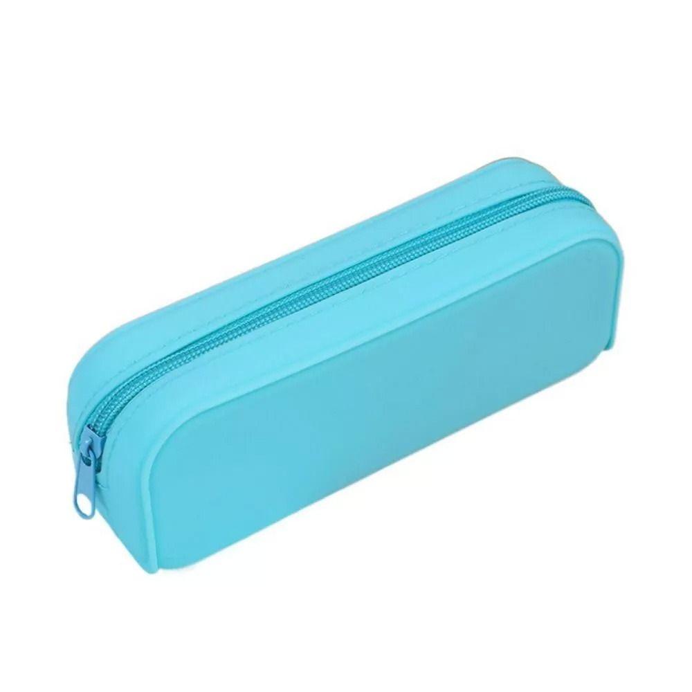 Large Capacity Pen Bag Silicone Stationery Bag Creative Pencil Case Student