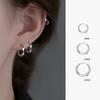 Серьги-кольца Мебиуса с геометрическими волнами из серебра 925 пробы для женщин, тонкие ювелирные изделия, гипоаллергенные, минималистичные аксессуары