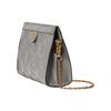 Gucci GG Matelassé Gold Logo Chain Canvas Backpack Leather Chain Bag Women Backpack Gray 702200-UM8HG-1563