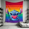 Lilo Stitch Rainbow Heart Tapestry Wallmounted Background Cloth Background Wall Hanging Cloth Wall Decoration Wall Covering Decoration