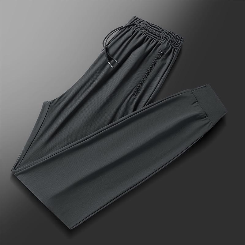 Мужские летние повседневные брюки Ice Silk из дышащей эластичной ткани, быстросохнущие