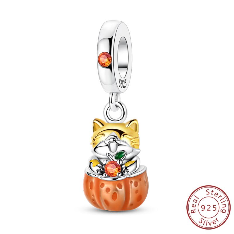 Оригинальные медные шармы, бусины, подвески, кленовый лист, белка, бабочка, кошка, бусины, подходят для браслетов, женское ювелирное украшение, аксессуар