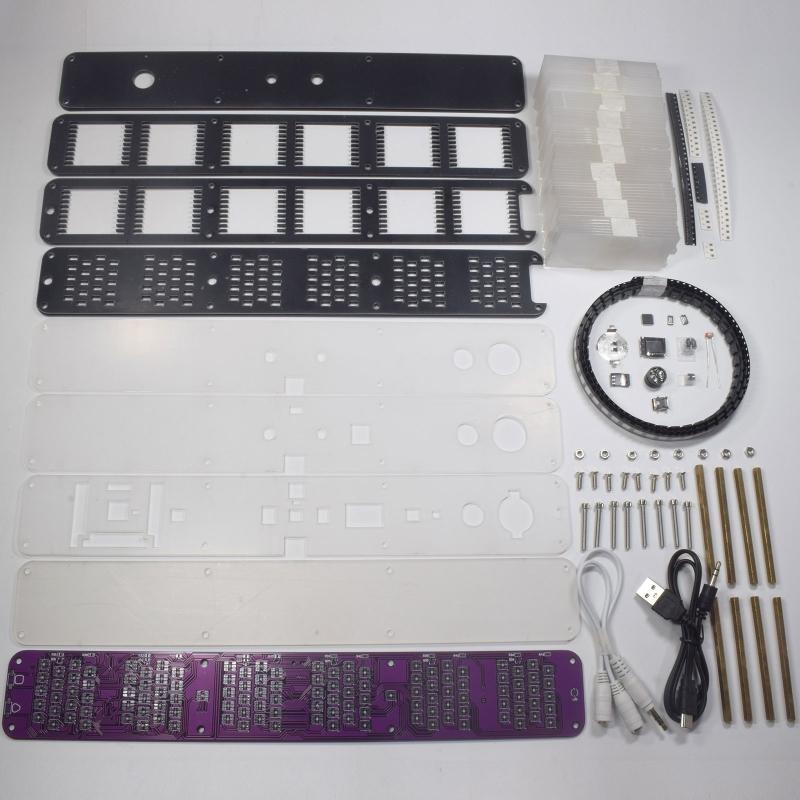 Nixie Tube Clock Acrylic RGB- Digital Clock Various Musical Beat Temperature/Data/Week Display Girlfriend Gift Present