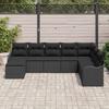 Garden Sofa Set with Cushions 8 pcs Black Poly Rattan