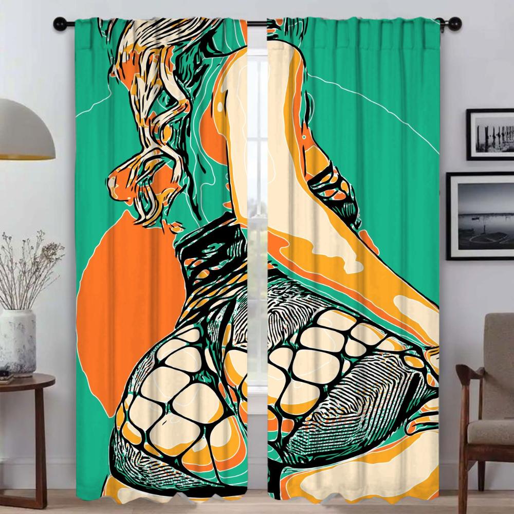 Абстрактные сексуальные девушки затемняющие шторы 2 шт шторы для гостиной занавески Хэллоуин украшения тюль для спальни жалюзи