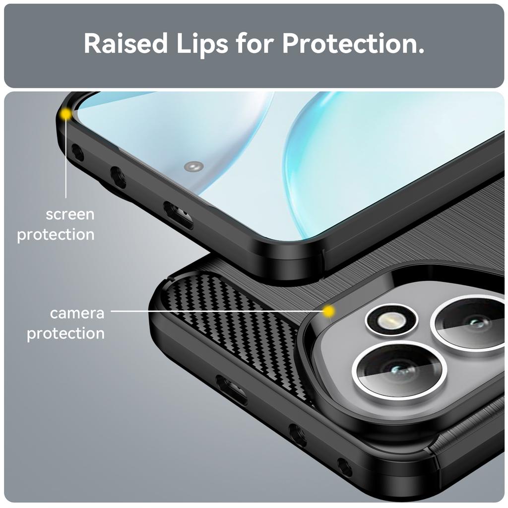 Для Honor 400 5G (Глобальный) Чехол Защитный Чехол для Телефона Текстура Углеродного Волокна Матовый