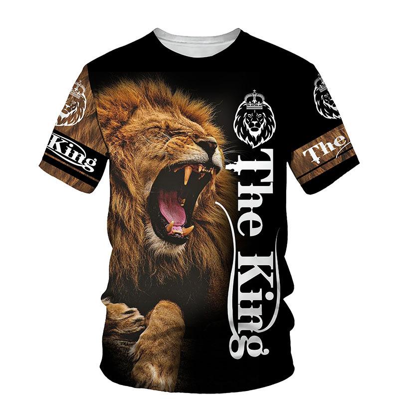 Lion King Printed Men's T-shirt 3d Printed Summer New Crew Neck Short Sleeve T-shirt Top Trend Style Men's Clothing Fashion Casual T-shirt