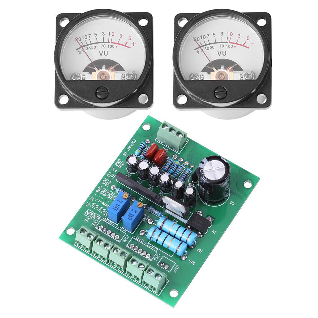 2x Pcs VU Meter Warm Back Light Recording + Audio Level Amp with Driver Board