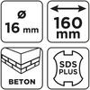 Wiertło do betonu SDS Plus z podwójną spiralą 16 x 160 mm