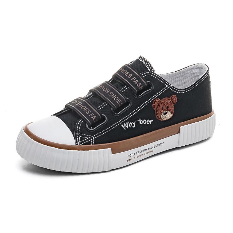 Эластичная лента Bear Низкие парусиновые туфли Женские весенние новые однопедальные ленивые туфли Повседневные студенческие резиновые туфли Обувь для сноуборда