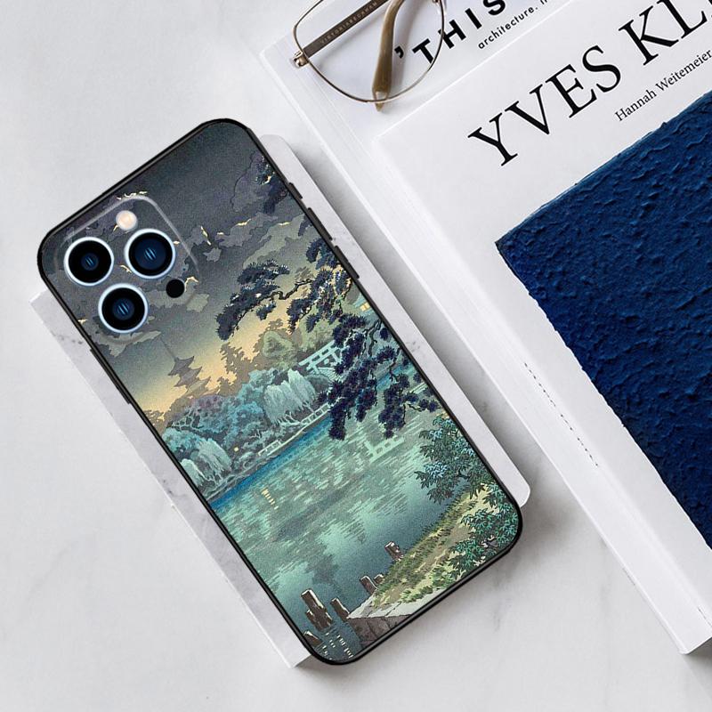Japanese Style Ukiyo-e Art Case For iPhone 17 Air 15 14 13 12 11 16 Pro Max Mini 16 15 Plus 16e Funda Silicone Cover