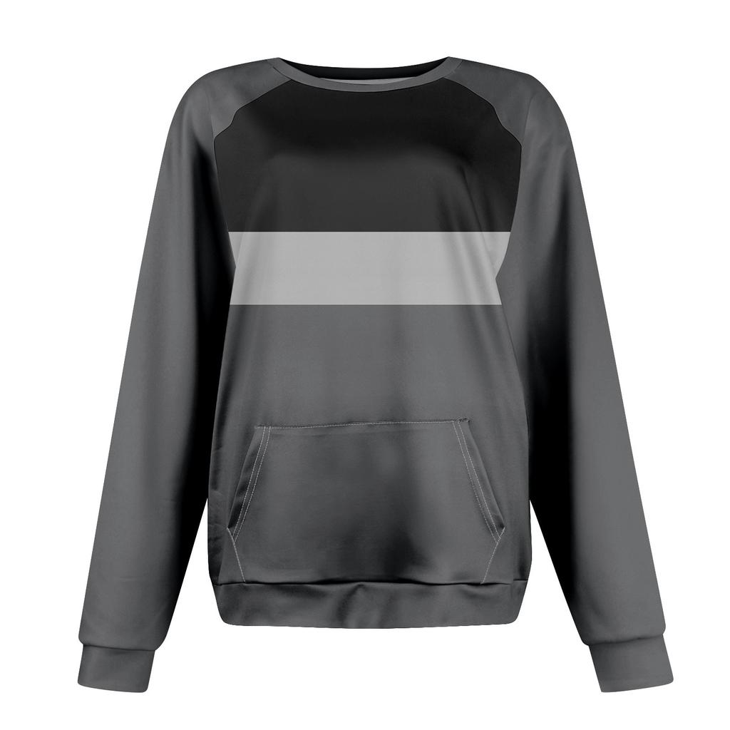 Womens Long Sleeve Sweatshirt Casual Crewneck Cute Pullover Tops Printing Lightweight Sweatshirt With Pocket