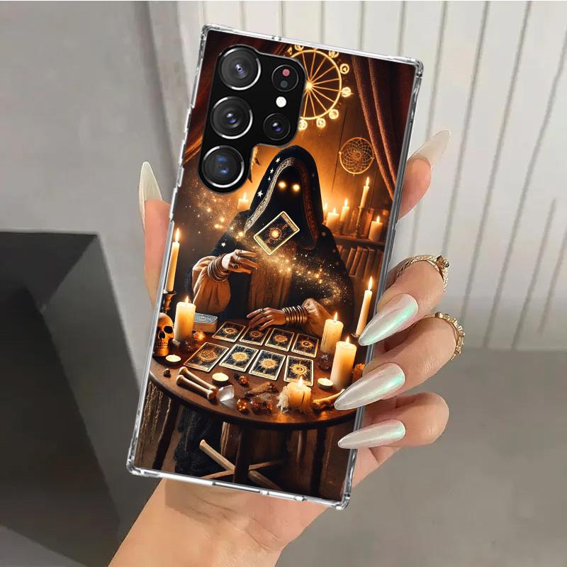 Чехол для телефона с картой Таро "Ведьма" для Samsung Galaxy S26 S24 S23 Ultra S25 Edge S22 S21 Plus S20 FE + Мягкий чехол с принтом Funda Galaxy S2