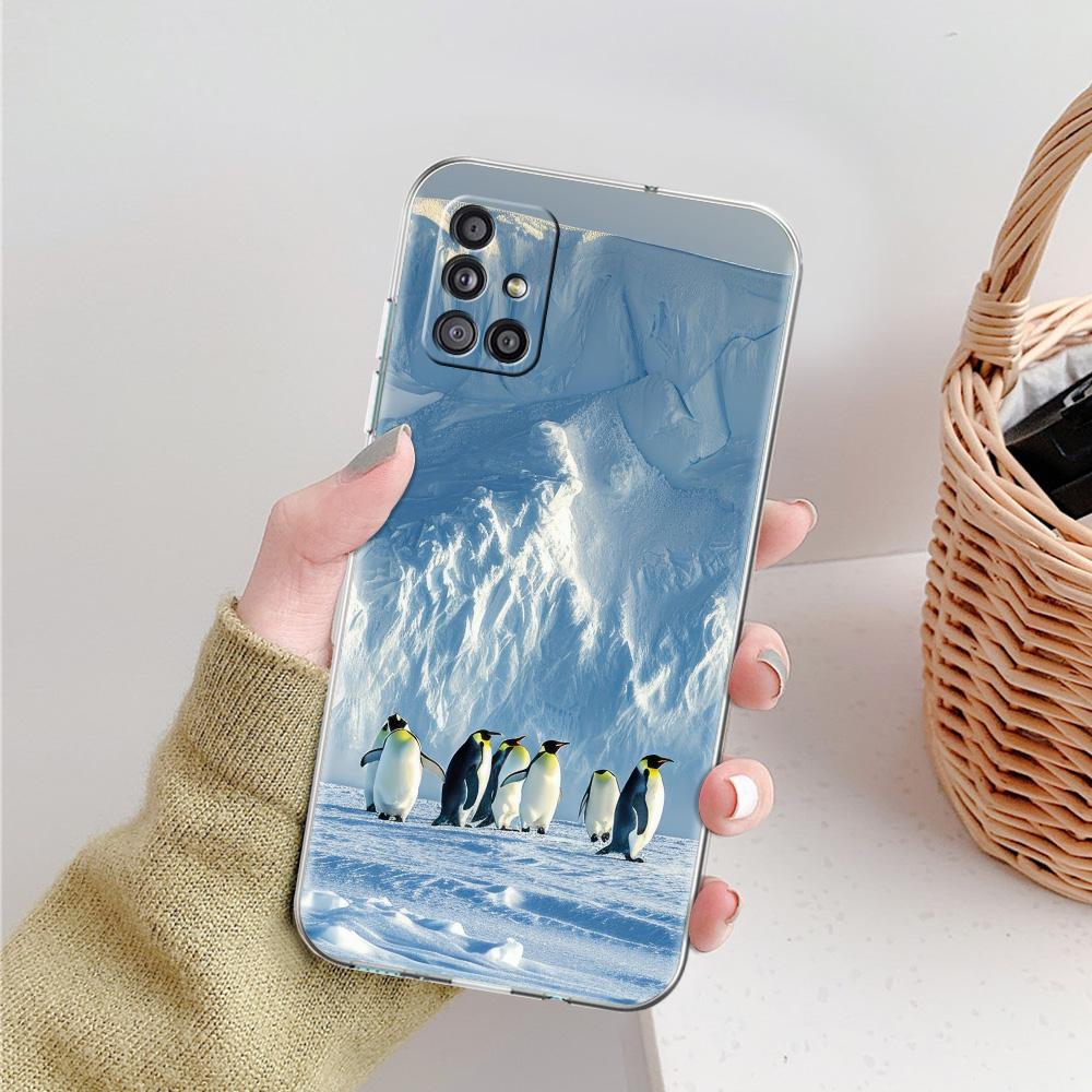 Чехол для телефона Samsung A15 A13 A35 A55 A51 A71 A41 A31 A21S A05 A17 A23 A25 A33 A53 A73 5G A07 4G Обложка Антарктика снежный пейзаж