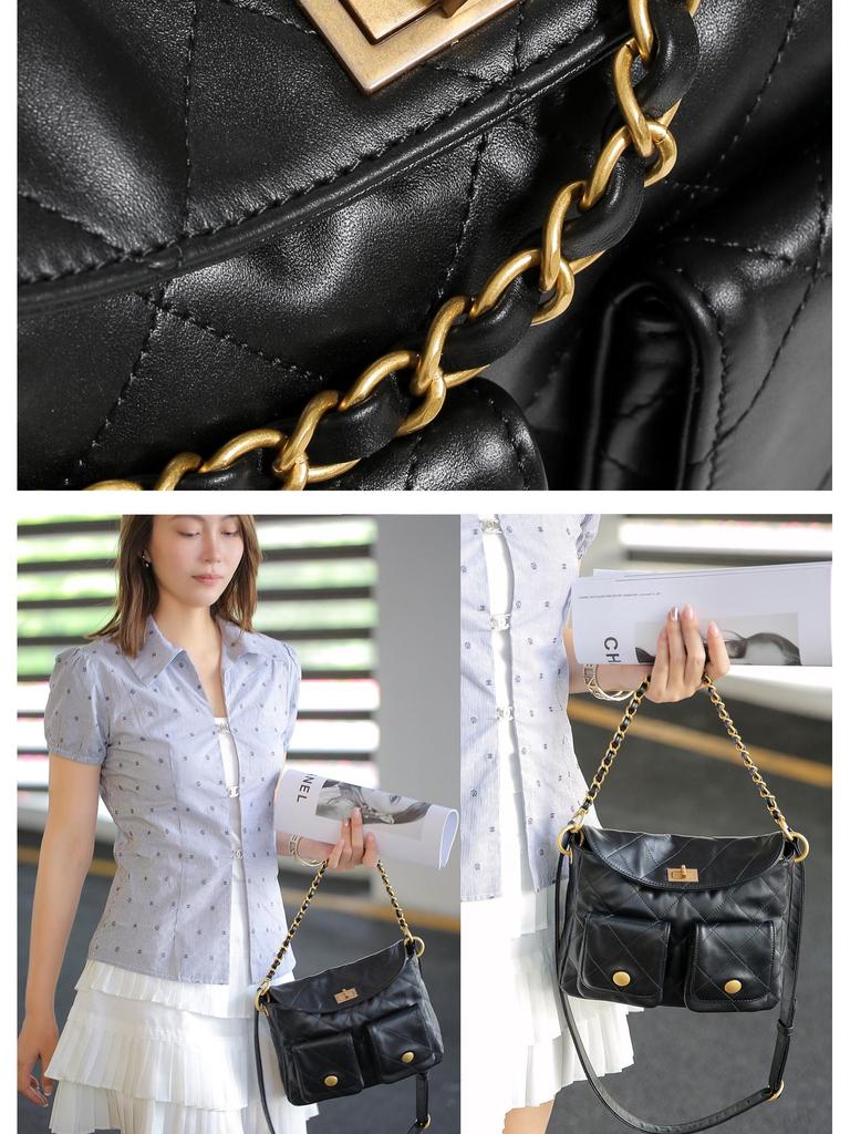 Новинка 2024 года сумка-мессенджер Hobo Hippie из коровьей кожи с ретро-фурнитурой — стиль подмышки и плеча