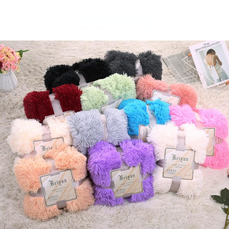 Plush Small Blanket Blanket Solid Color Nap Blanket Double Cover Blanket