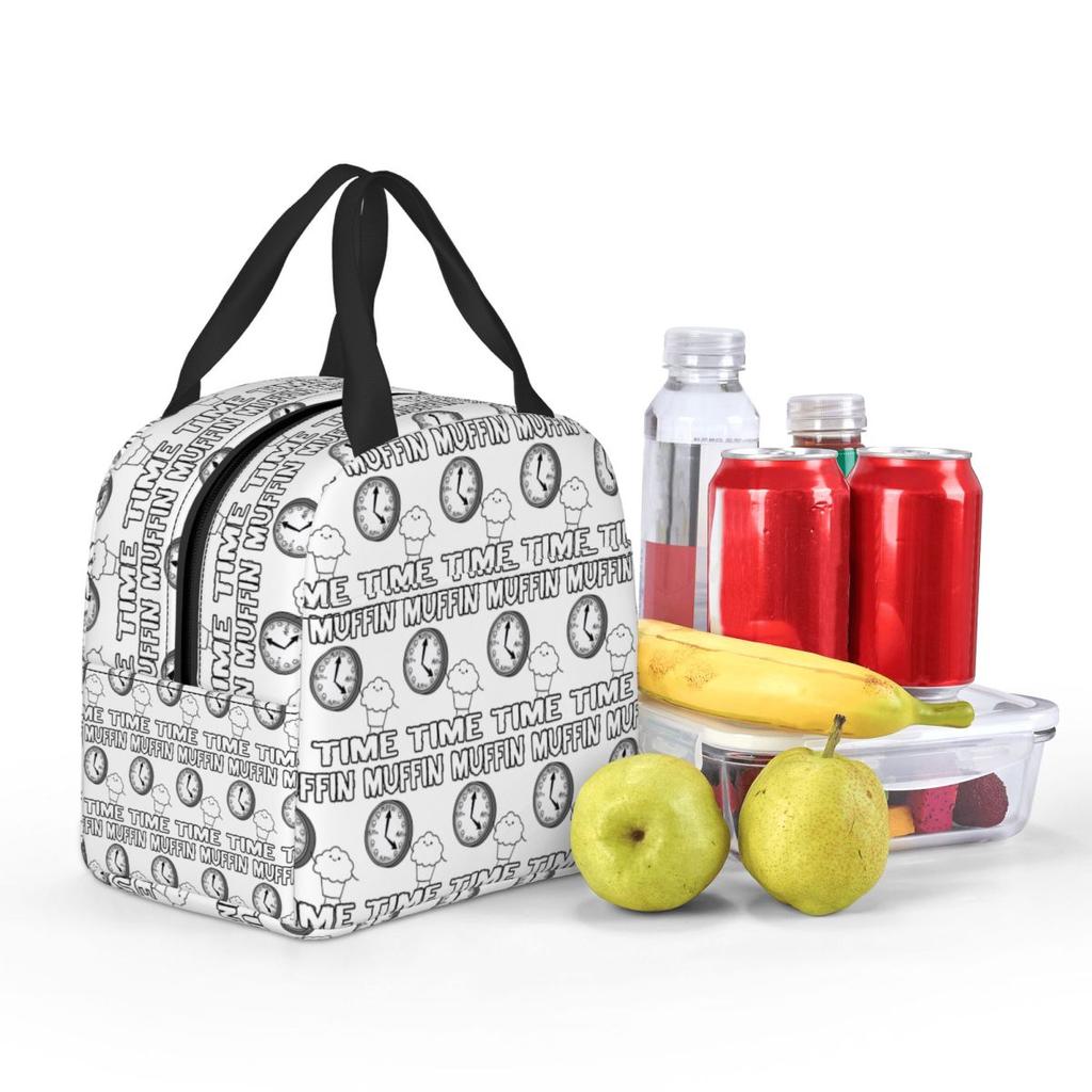 It Is Muffin Time (With Text) Insulated Lunch Bag for Kids School Cooler Thermal Food Box Tote Portable Lunch Boxes Container