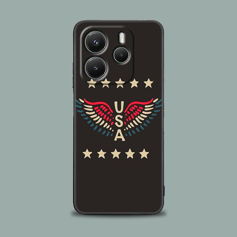 Американский флаг США Пятиконечная звезда Чехол для телефона для Xiaomi Redmi 14C 12C 10C 13C 4G Redmi Note 14 13 12 11 10 Pro Plus 12S Чехол